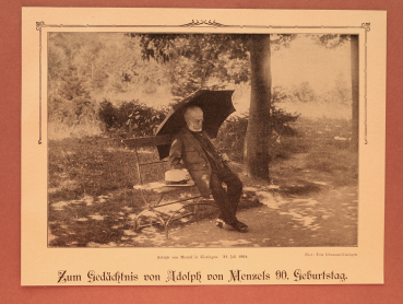 Kunst Druck Photographie Fritz Schumann Kissingen 1890-1900 Adolph von Menzel in Kissingen